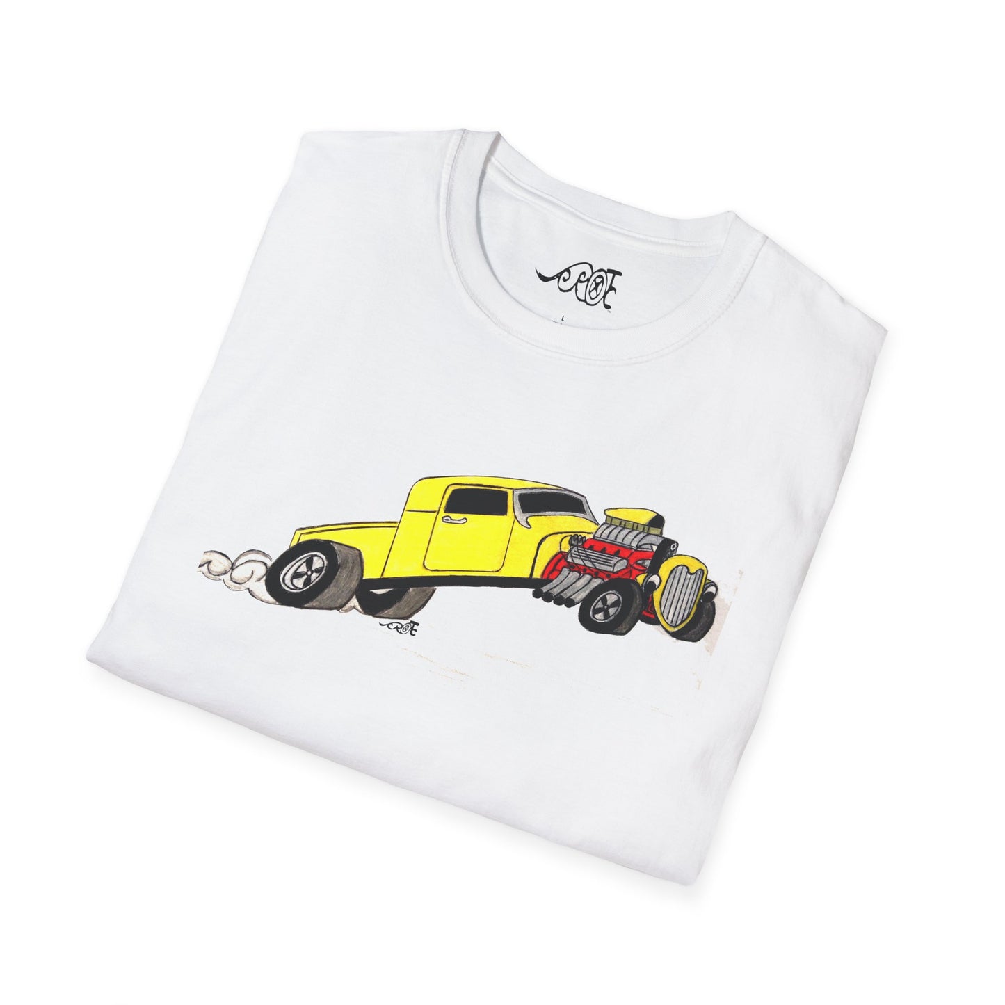 Yellow Hot Rod Softstyle Tee